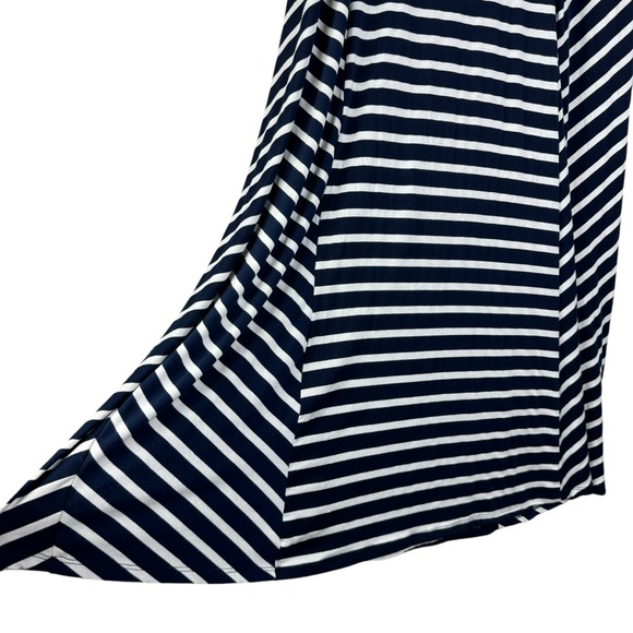Style & Co Maxi Skirt Navy White Stripes Size Large - Picture 4 of 8